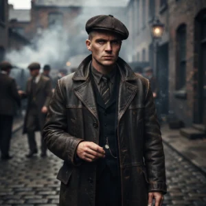 Peaky Blinders Arthur Shelby Style Men's Long Leather Overcoat