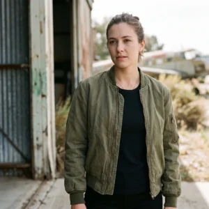 Women’s Vintage Olive Green Flight Jacket