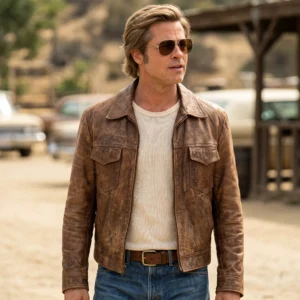 Once Upon a Time in Hollywood Cliff Booth Inspired Brown Leather Jacket