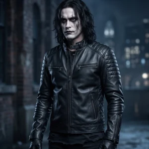 The Crow 2024 Eric Inspired Men's Black Leather Biker Jacket