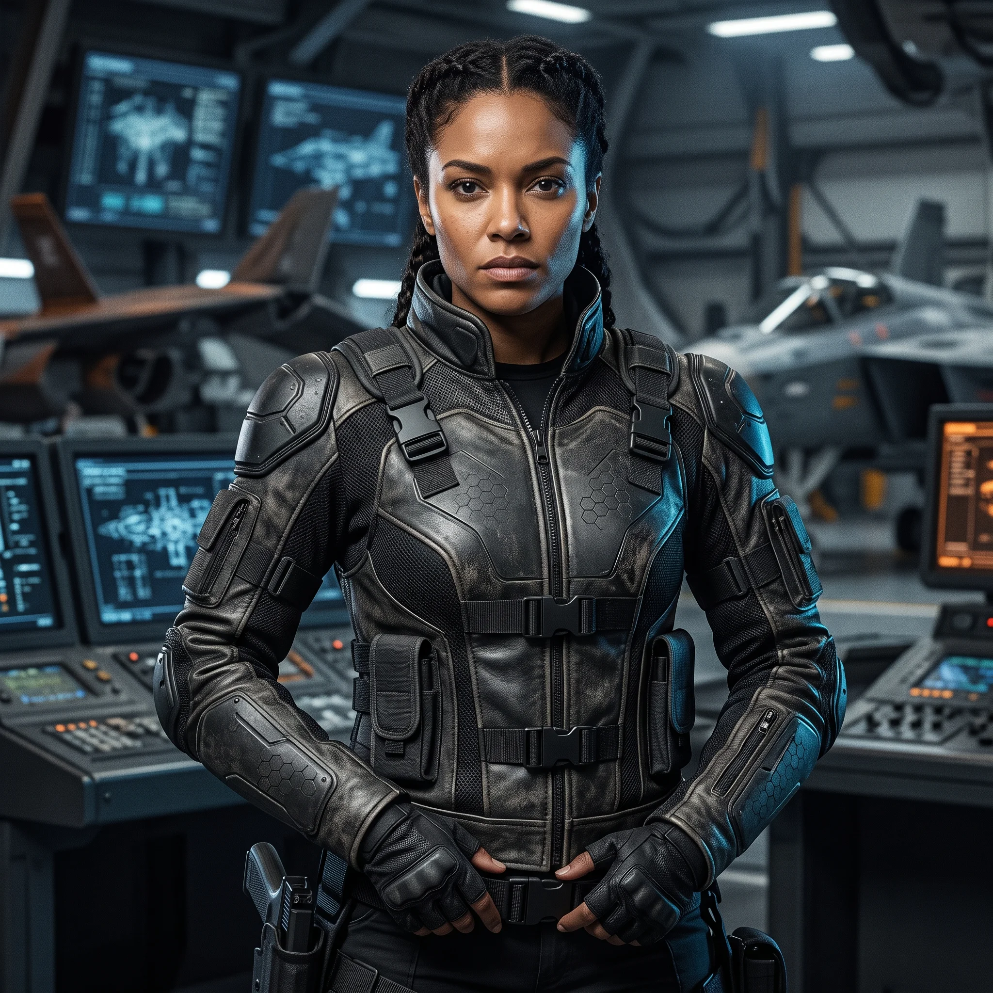 Women's Sci-Fi Tactical Leather Jacket