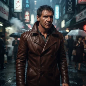 Blade Runner Inspired Men's Dark Brown Leather Jacket