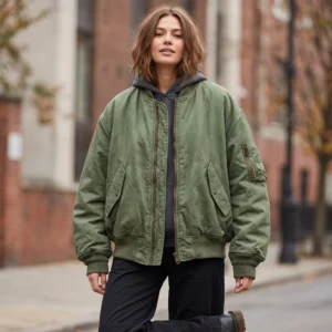 Women's Oversized Military Bomber Jacket