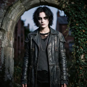 Women’s Crow Eric Draven Inspired Black Leather Trench Coat