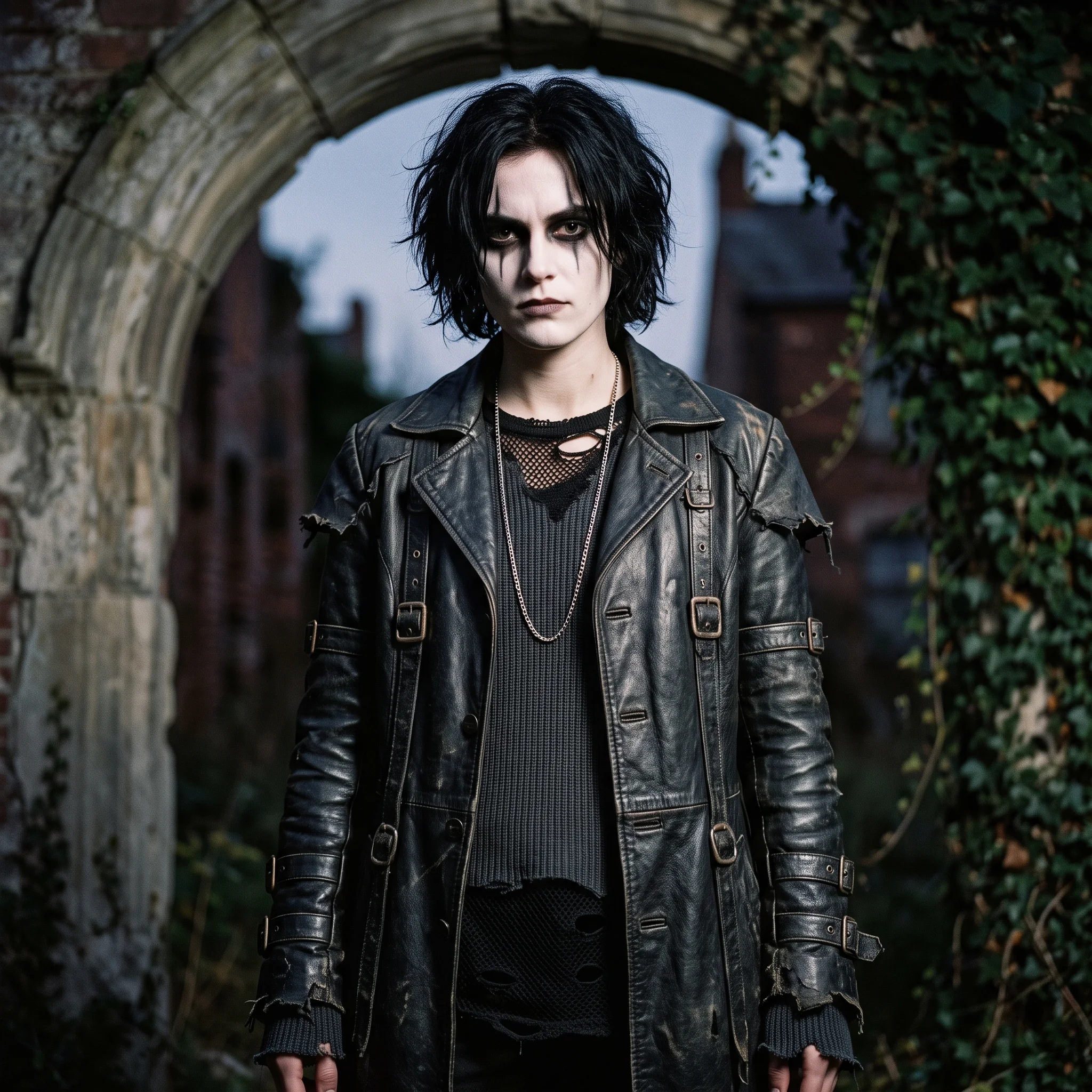 Women’s Crow Eric Draven Inspired Black Leather Trench Coat