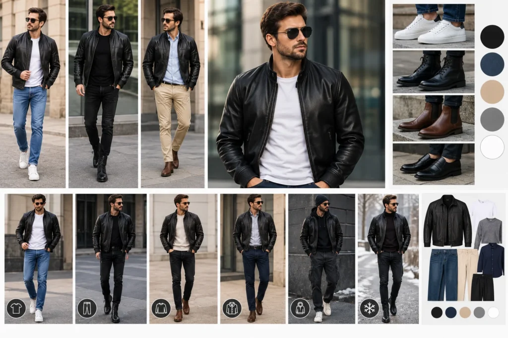 What to Wear With a Black Leather Jacket for Men