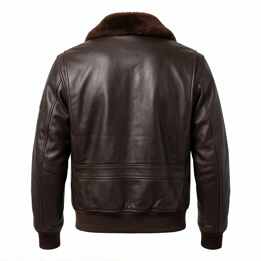 Top Gun Goose Inspired Men's Brown G-1 Bomber Leather Jacket - Image 3