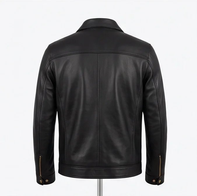 Patrick Bateman Inspired American Psycho Black Leather Jacket - Image 5