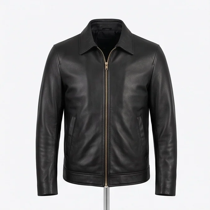 Patrick Bateman Inspired American Psycho Black Leather Jacket - Image 2