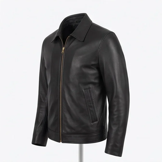 Patrick Bateman Inspired American Psycho Black Leather Jacket - Image 6