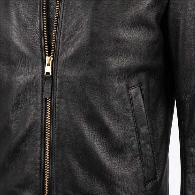 Patrick Bateman Inspired American Psycho Black Leather Jacket - Image 7