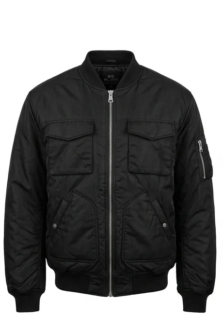 Men’s Black Oversized Military Bomber Jacket - Image 6