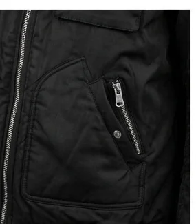 Men’s Black Oversized Military Bomber Jacket - Image 3