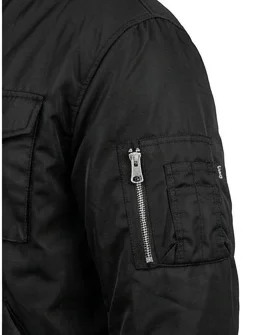 Men’s Black Oversized Military Bomber Jacket - Image 4