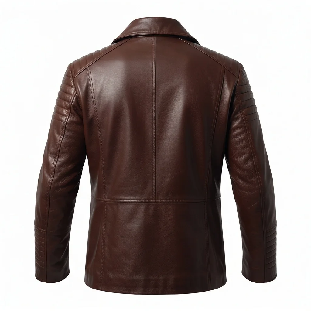Blade Runner Inspired Men's Dark Brown Leather Jacket - Image 3