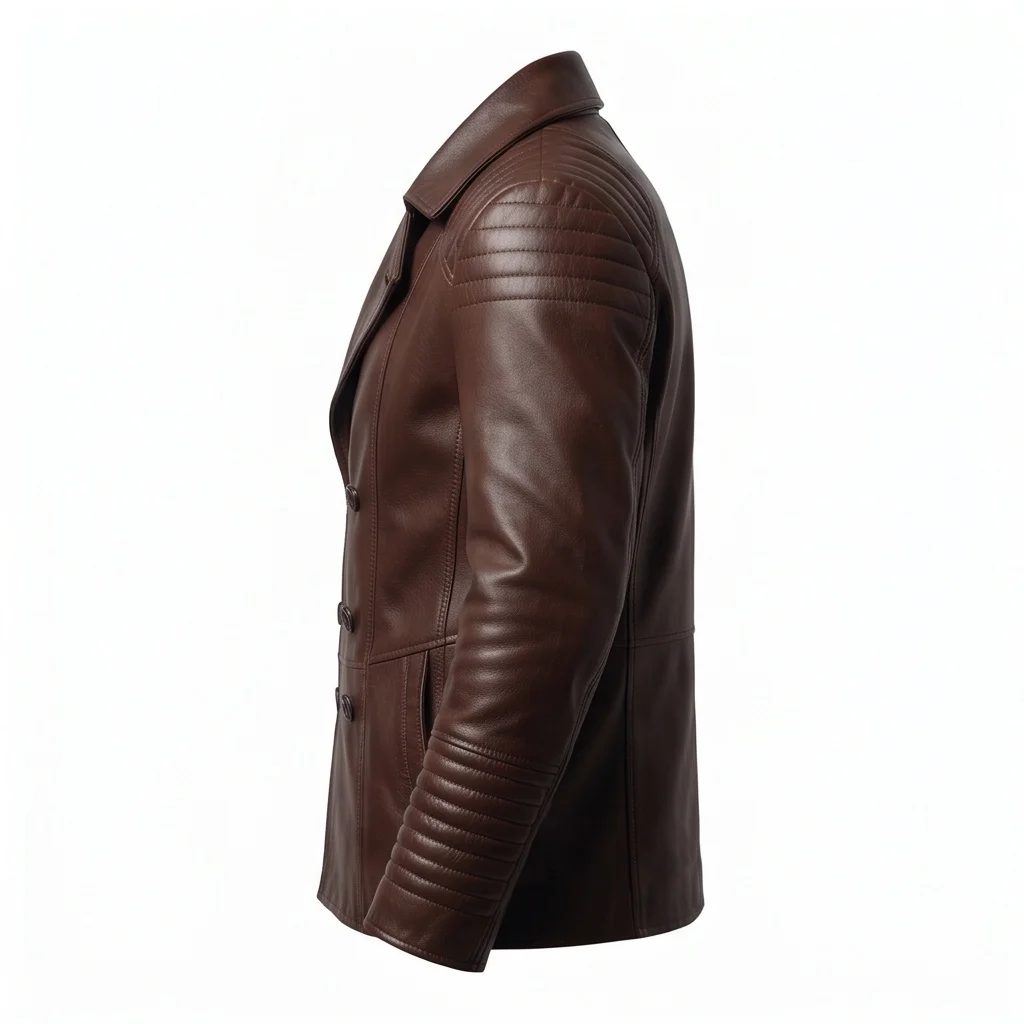 Blade Runner Inspired Men's Dark Brown Leather Jacket - Image 4