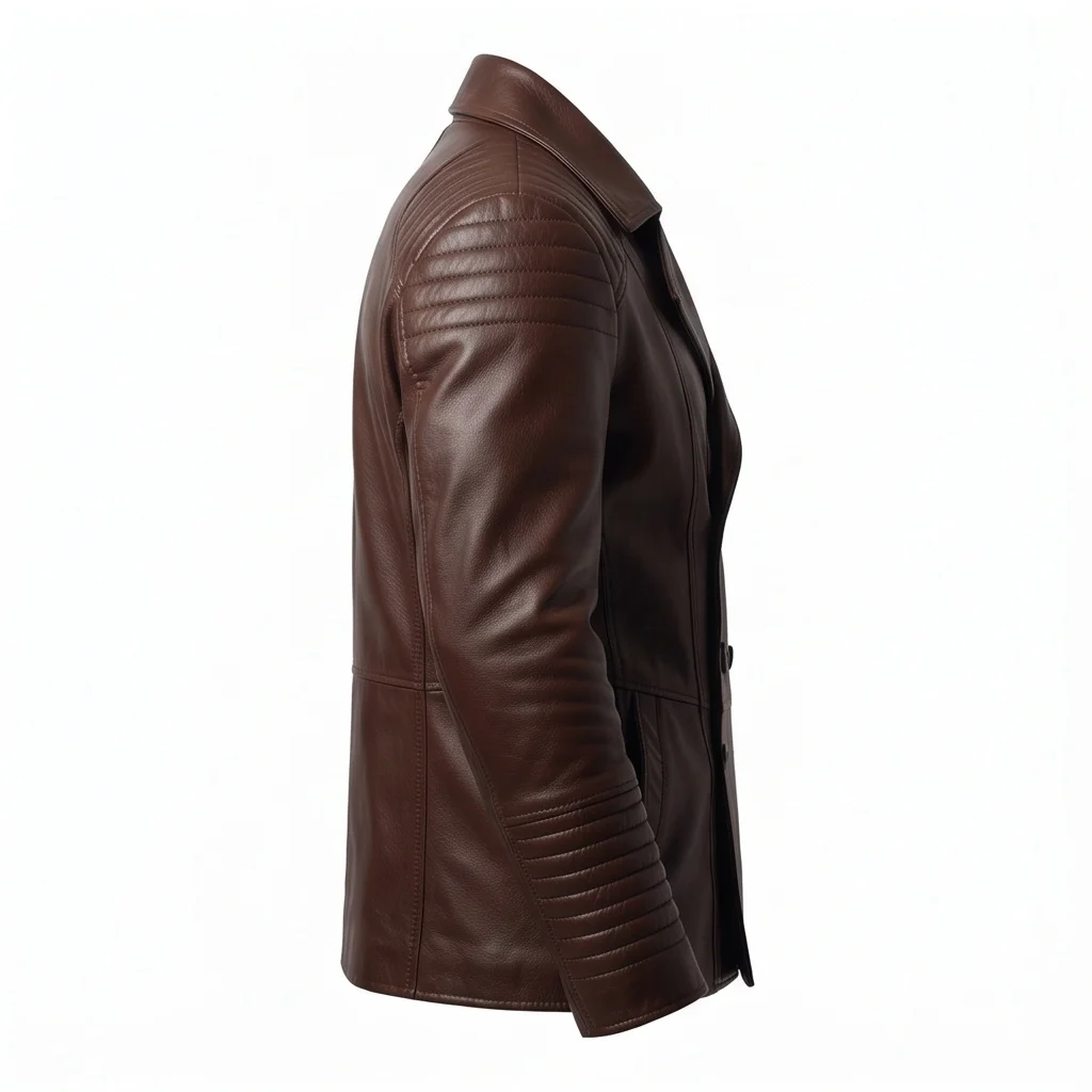 Blade Runner Inspired Men's Dark Brown Leather Jacket - Image 5