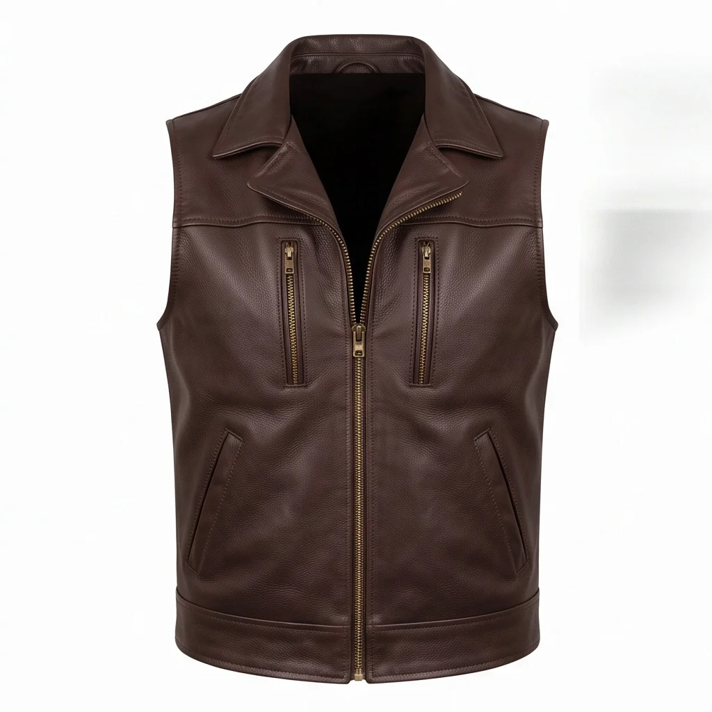 The Walking Dead Daryl Dixon Inspired Brown Leather Vest - Image 5