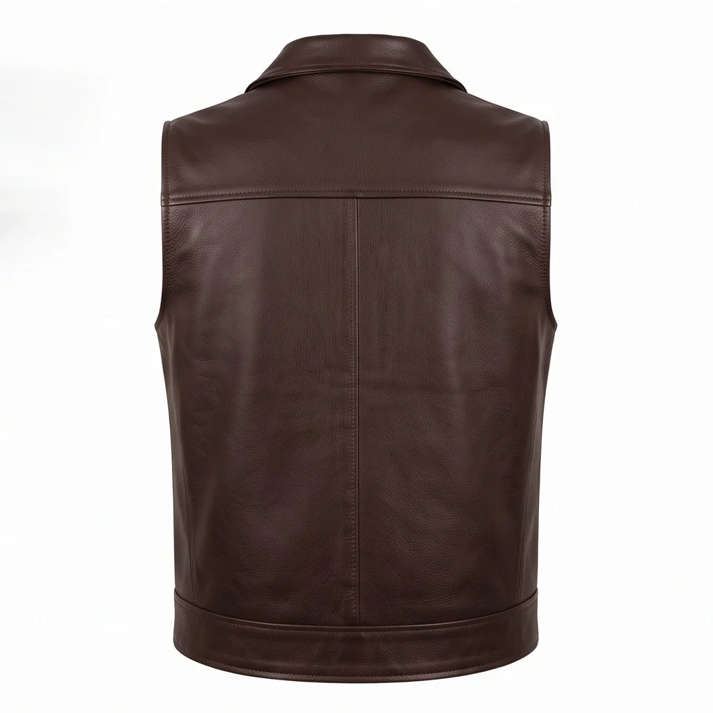 The Walking Dead Daryl Dixon Inspired Brown Leather Vest - Image 4