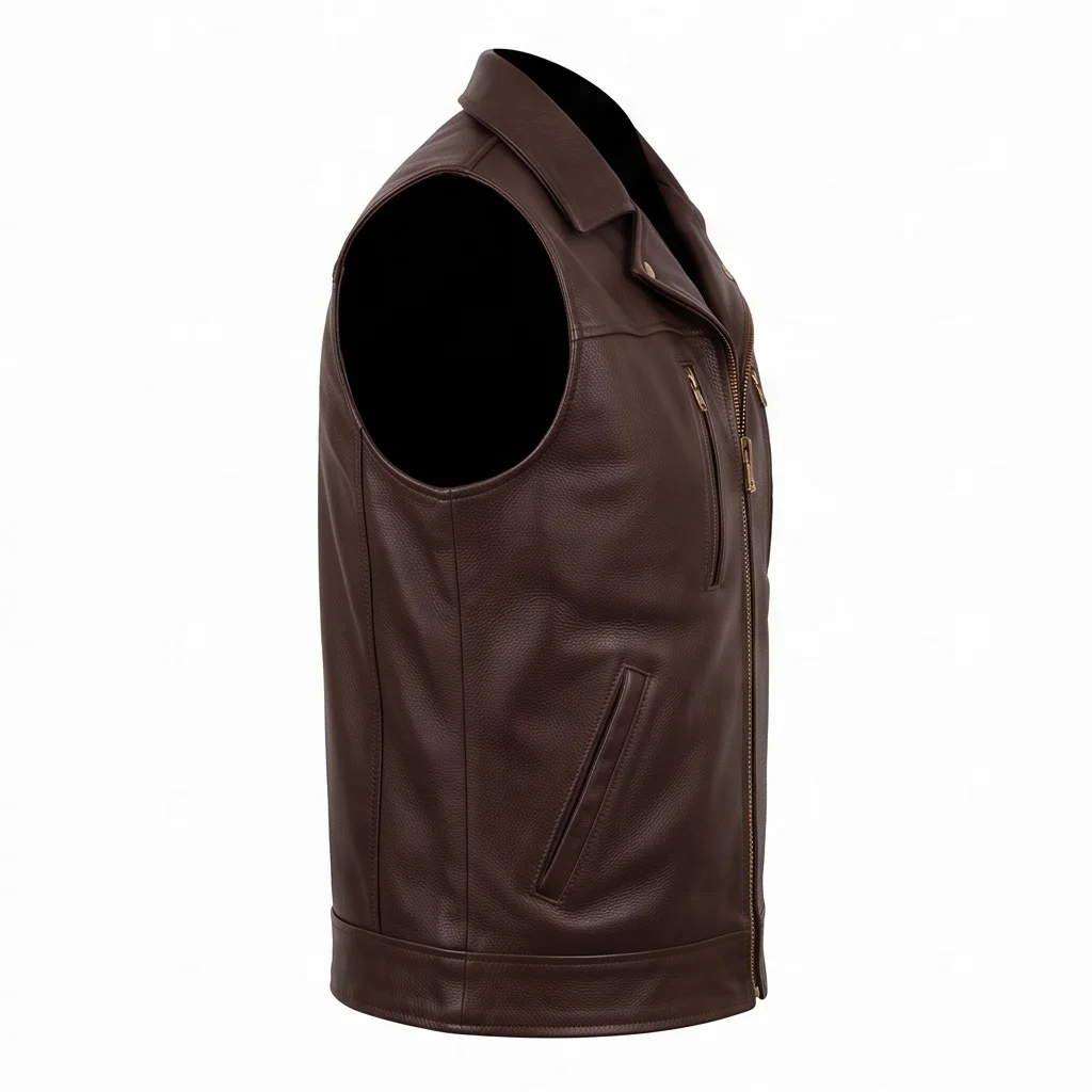 The Walking Dead Daryl Dixon Inspired Brown Leather Vest - Image 2