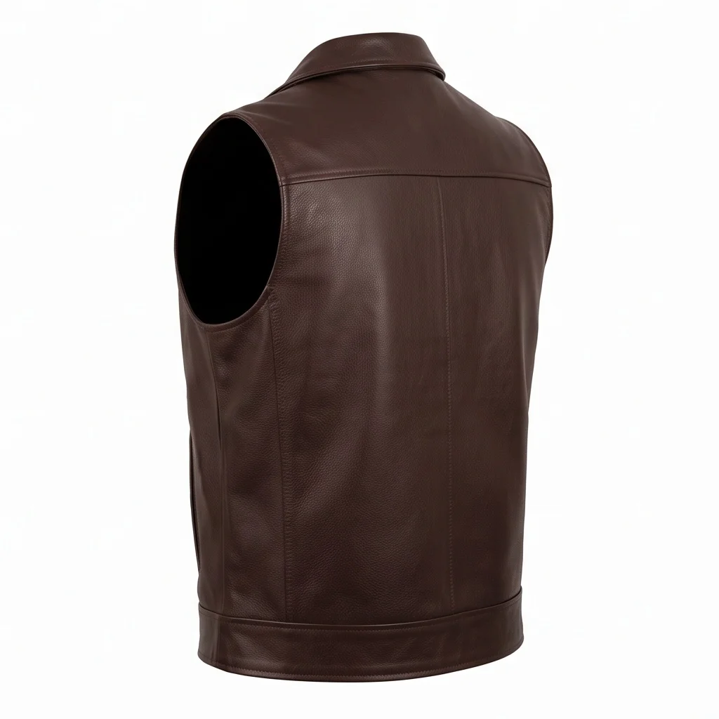 The Walking Dead Daryl Dixon Inspired Brown Leather Vest - Image 3