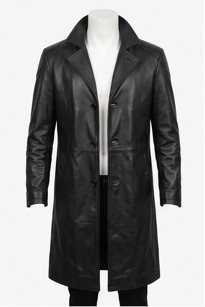 Billy Butcher Inspired Men’s Black Trench Coat - Image 2