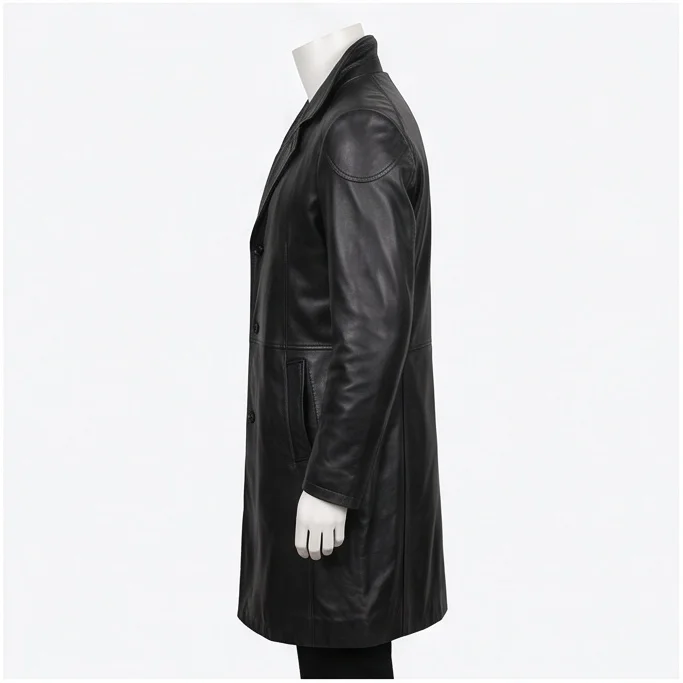 Billy Butcher Inspired Men’s Black Trench Coat - Image 5