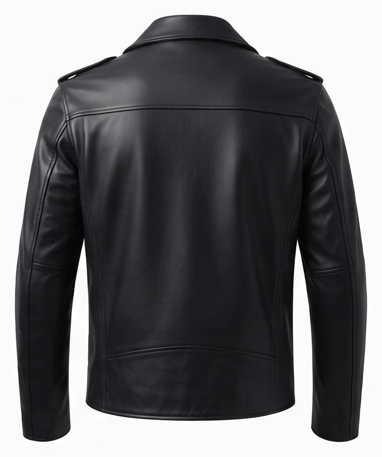 Lucifer Morningstar Inspired Black Biker Leather Jacket - Image 4