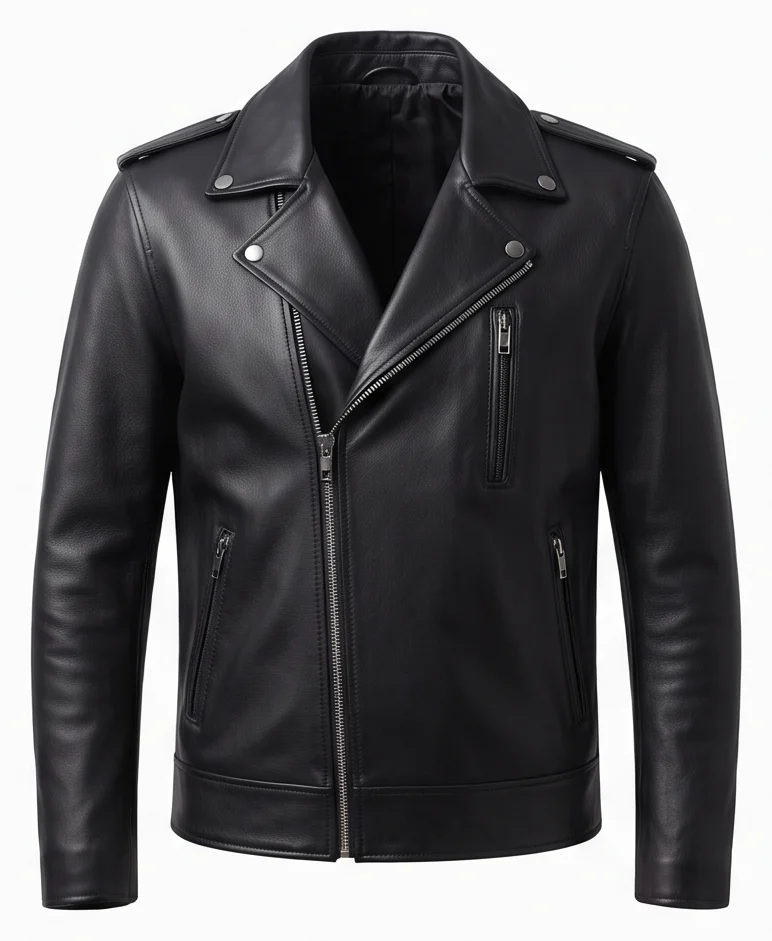 Lucifer Morningstar Inspired Black Biker Leather Jacket - Image 5