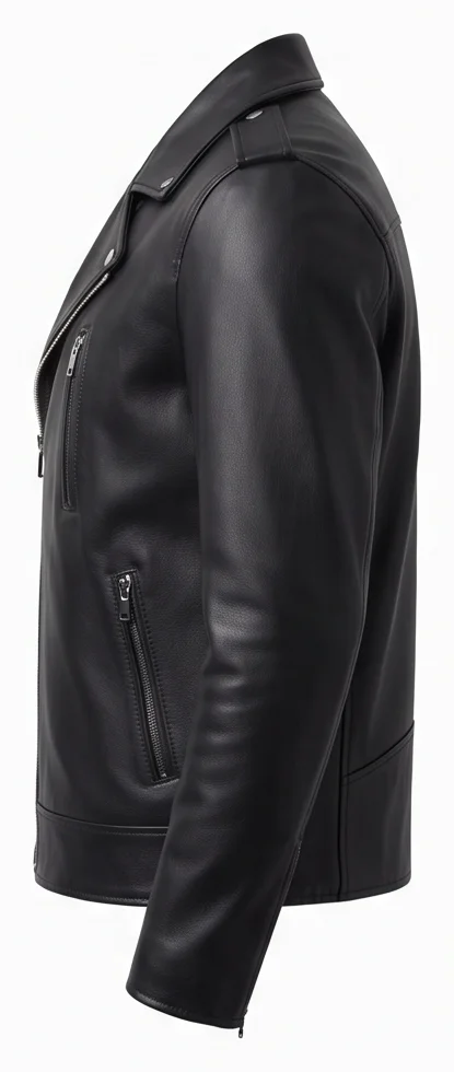 Lucifer Morningstar Inspired Black Biker Leather Jacket - Image 2