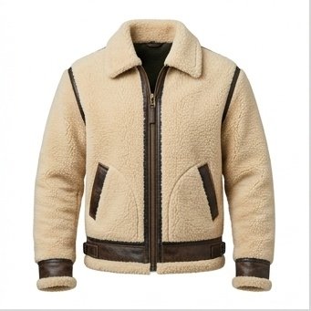 Men's Reversible Shearling & Brown Leather Jacket - Image 8