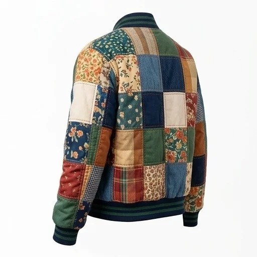 Women's Multicolor Patchwork Flight Bomber Jacket - Image 5