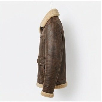 Men's Distressed Dark Brown Shearling Lined Leather Jacket - Image 5