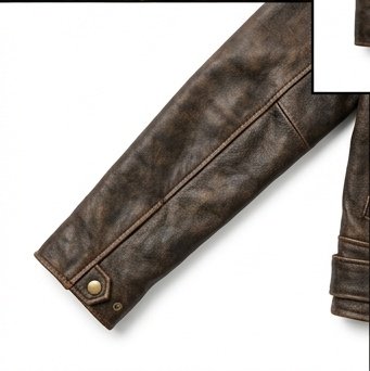 Women's Distressed Brown Shearling Collar Biker Jacket - Image 4