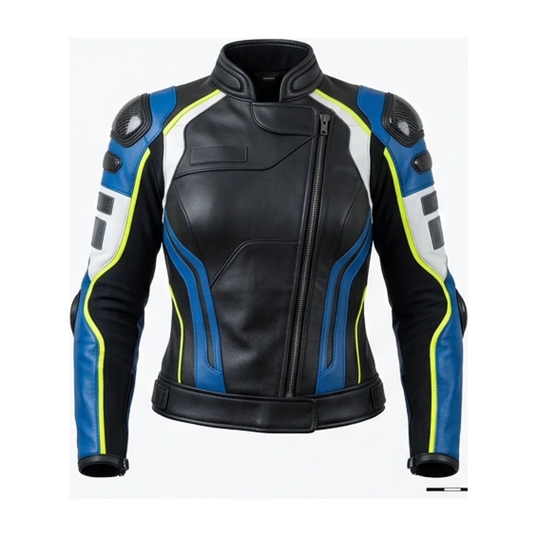 Women's Futuristic Racing Leather Jacket Armored Motorcycle Jacket - Image 2