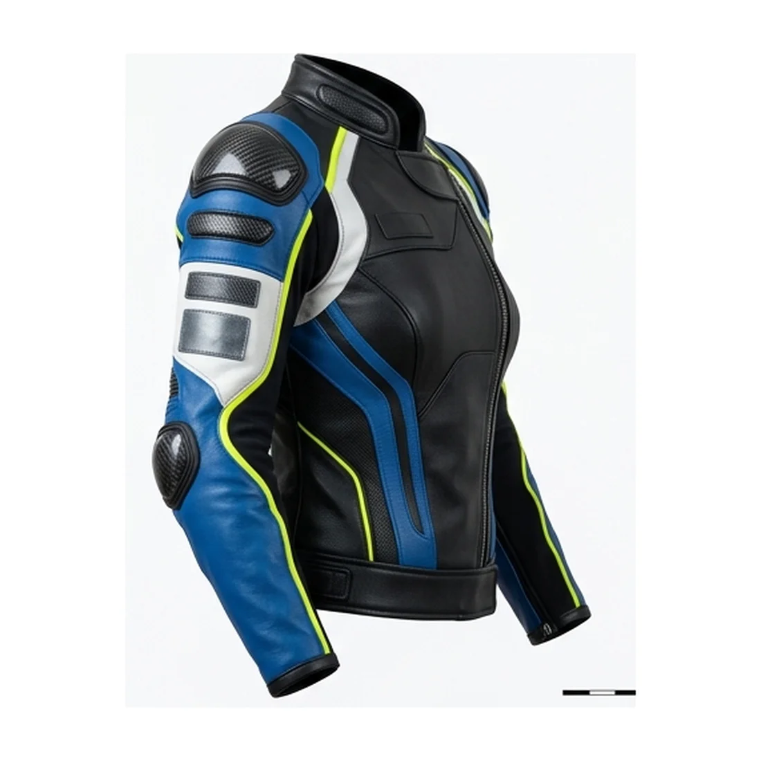 Women's Futuristic Racing Leather Jacket Armored Motorcycle Jacket - Image 4