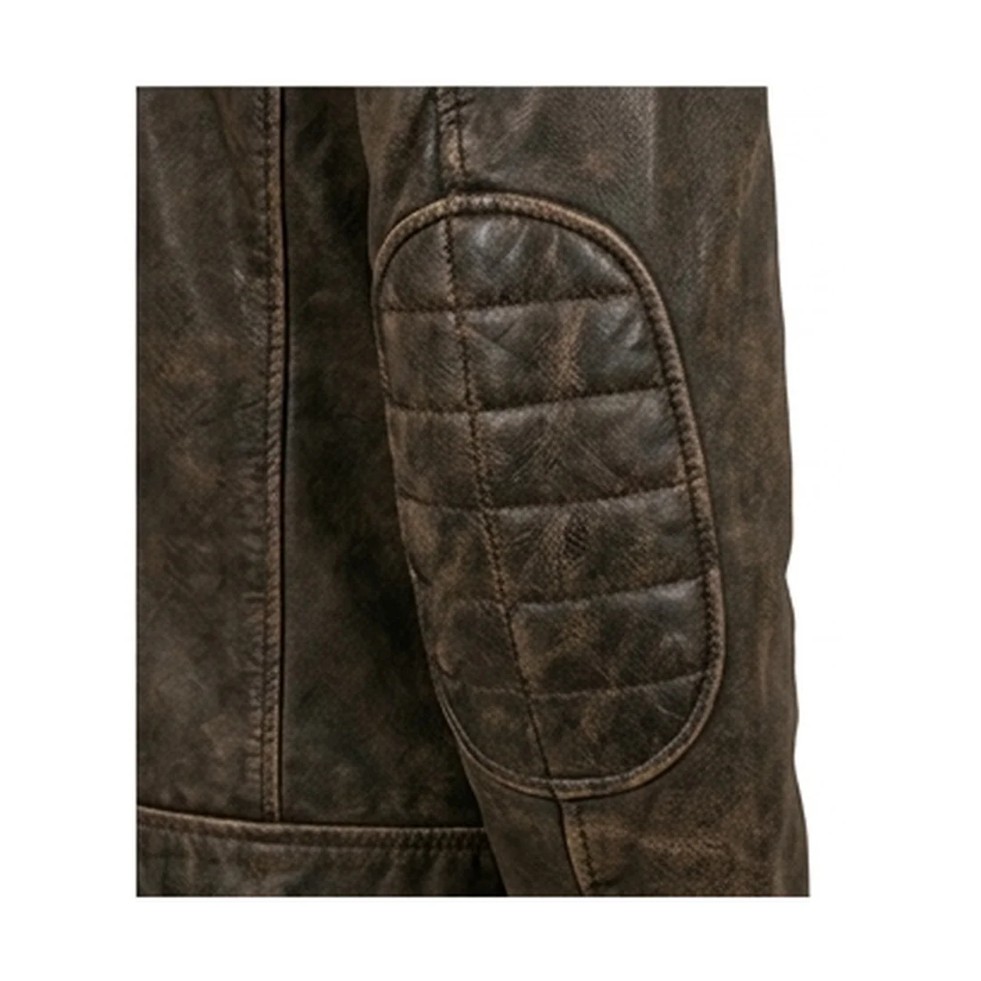 Men's Retro Racing Distressed Brown Leather Jacket - Image 7