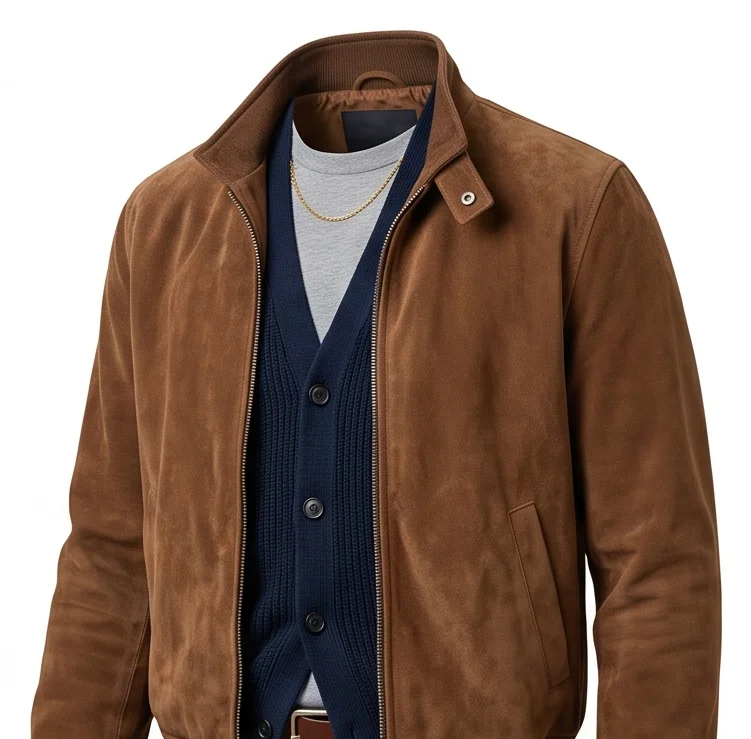 Stranger Things Inspired Steve Harrington Brown Suede Jacket - Image 4
