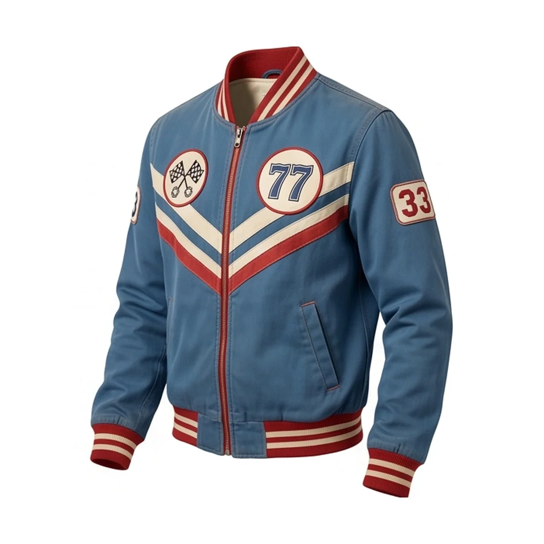 Marty Supreme Slate Blue Vintage Racing Jacket - Image 4