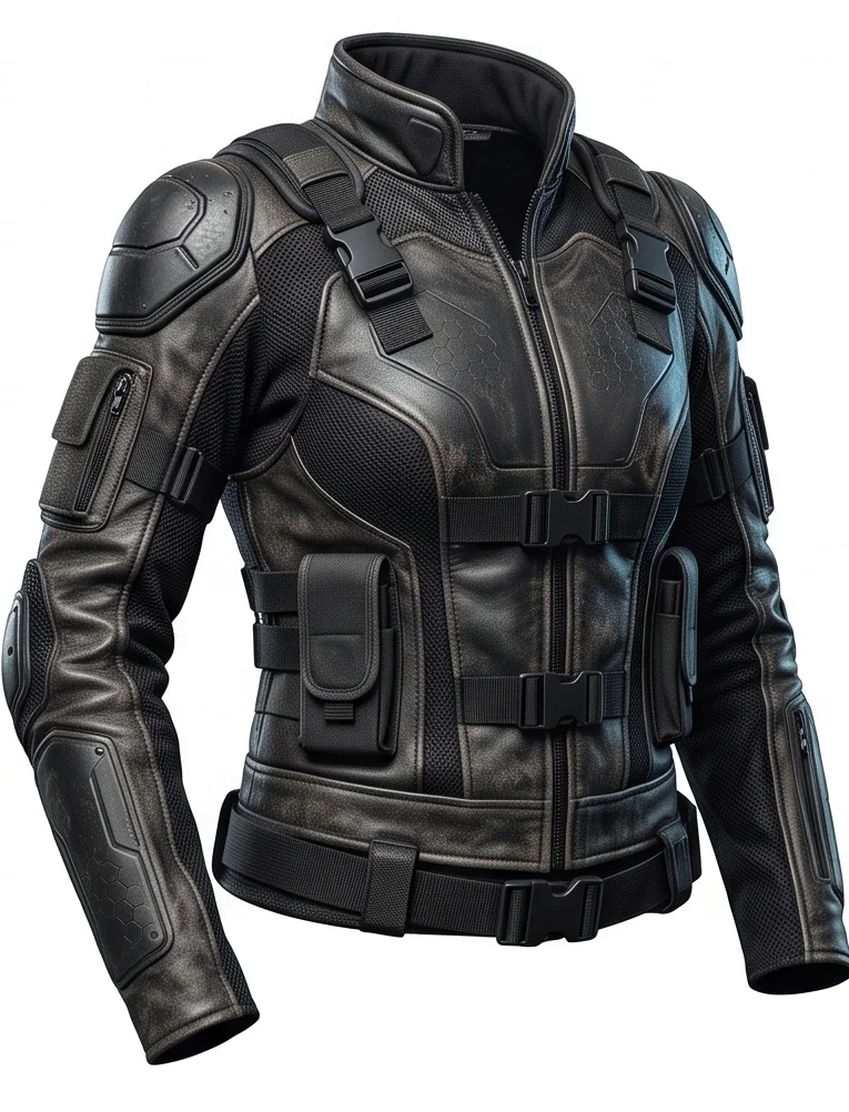 Women's Sci-Fi Tactical Leather Jacket - Image 5