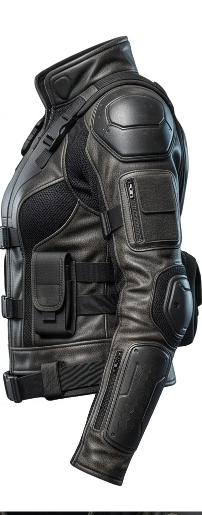 Women's Sci-Fi Tactical Leather Jacket - Image 4