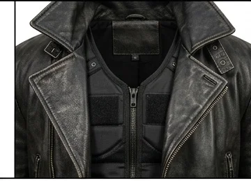Men's Blade Distressed Black Leather Trench Coat - Image 7