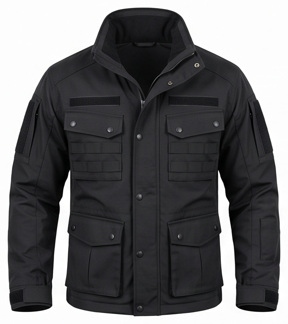 The Running Man 2026 Inspired Black Tactical Cotton Jacket - Image 9