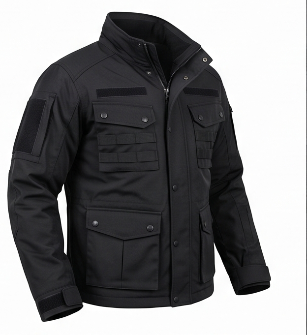 The Running Man 2026 Inspired Black Tactical Cotton Jacket - Image 3