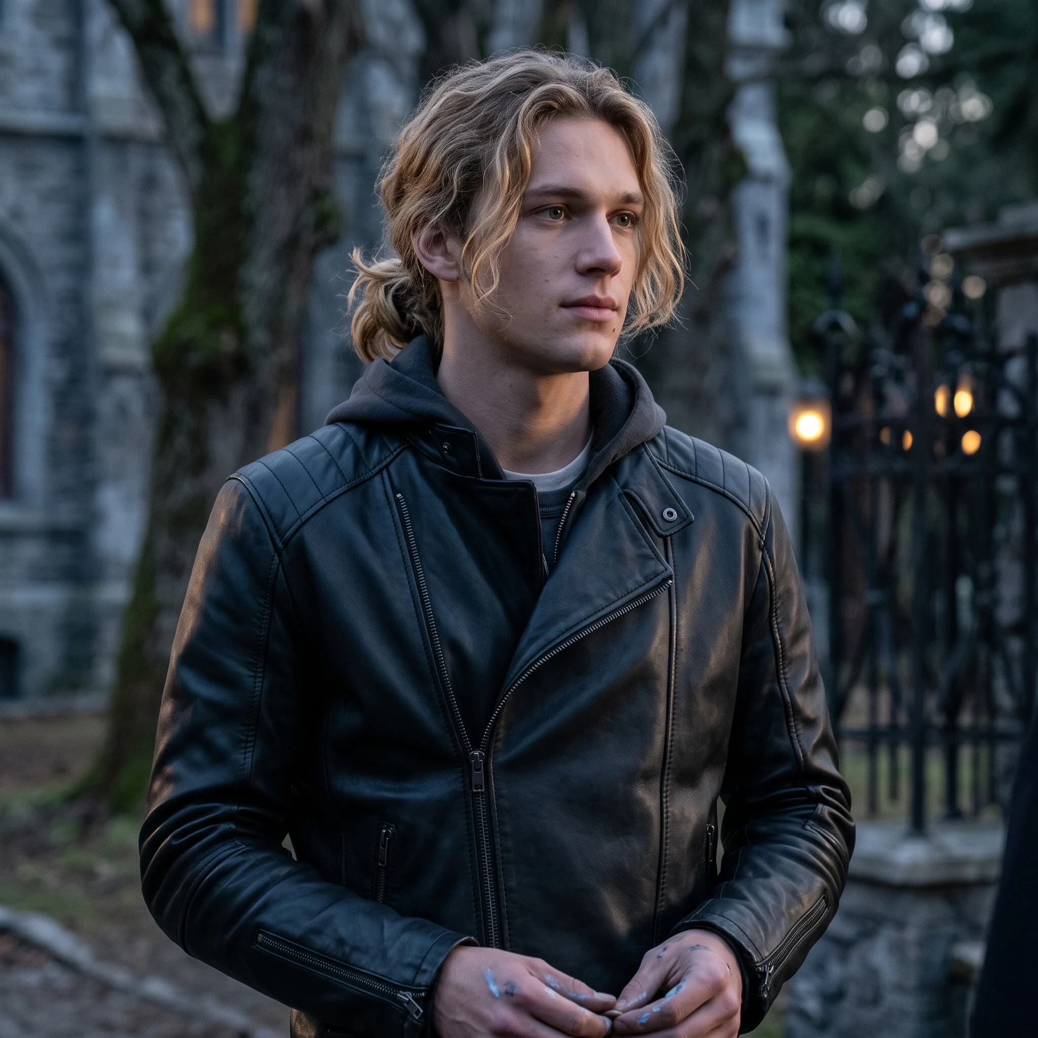 Xavier Thorpe Inspired Wednesday Black Biker Leather Jacket