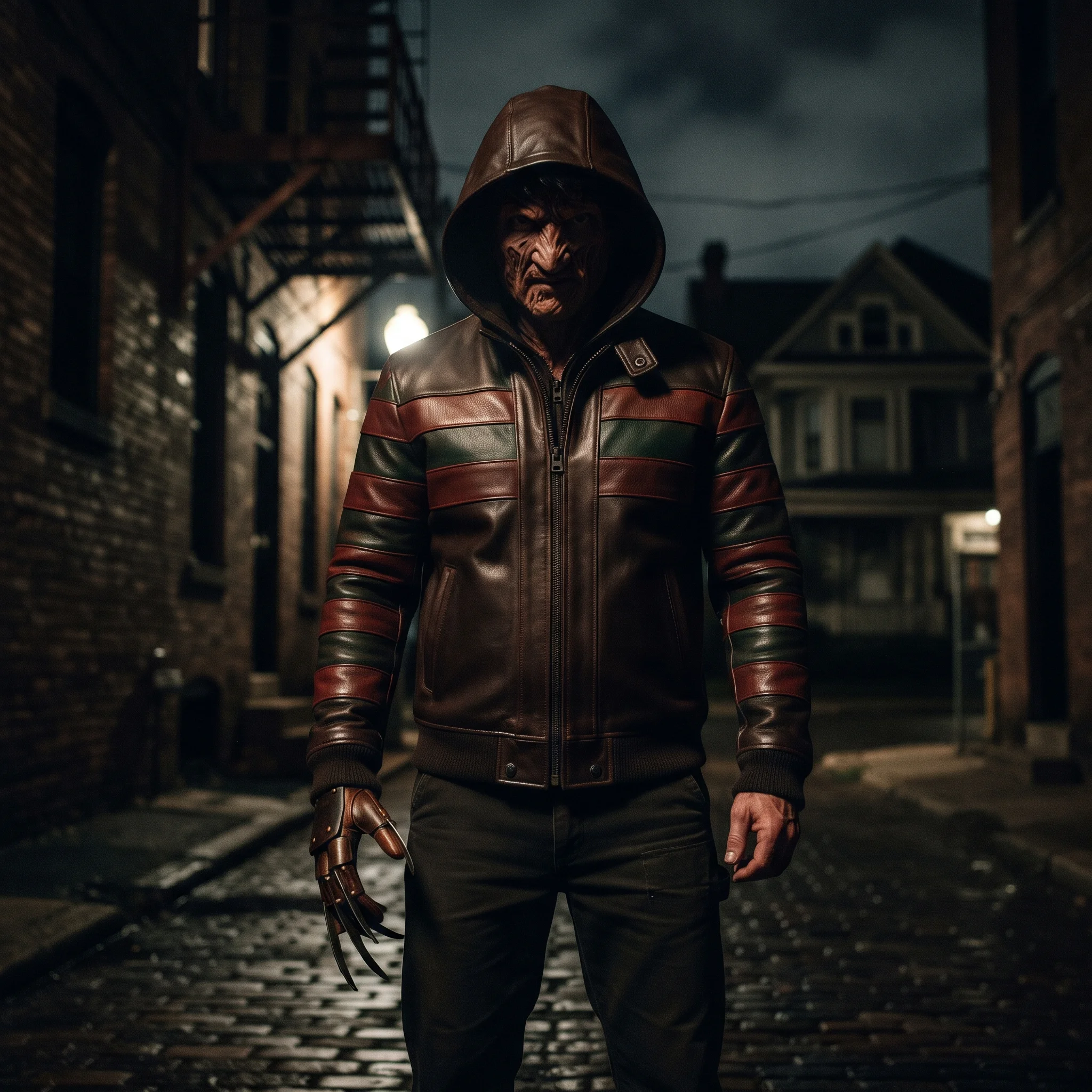 A Nightmare on Elm Street Inspired Brown Leather Jacket