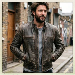 Sinners Inspired Vintage Distressed Leather Jacket