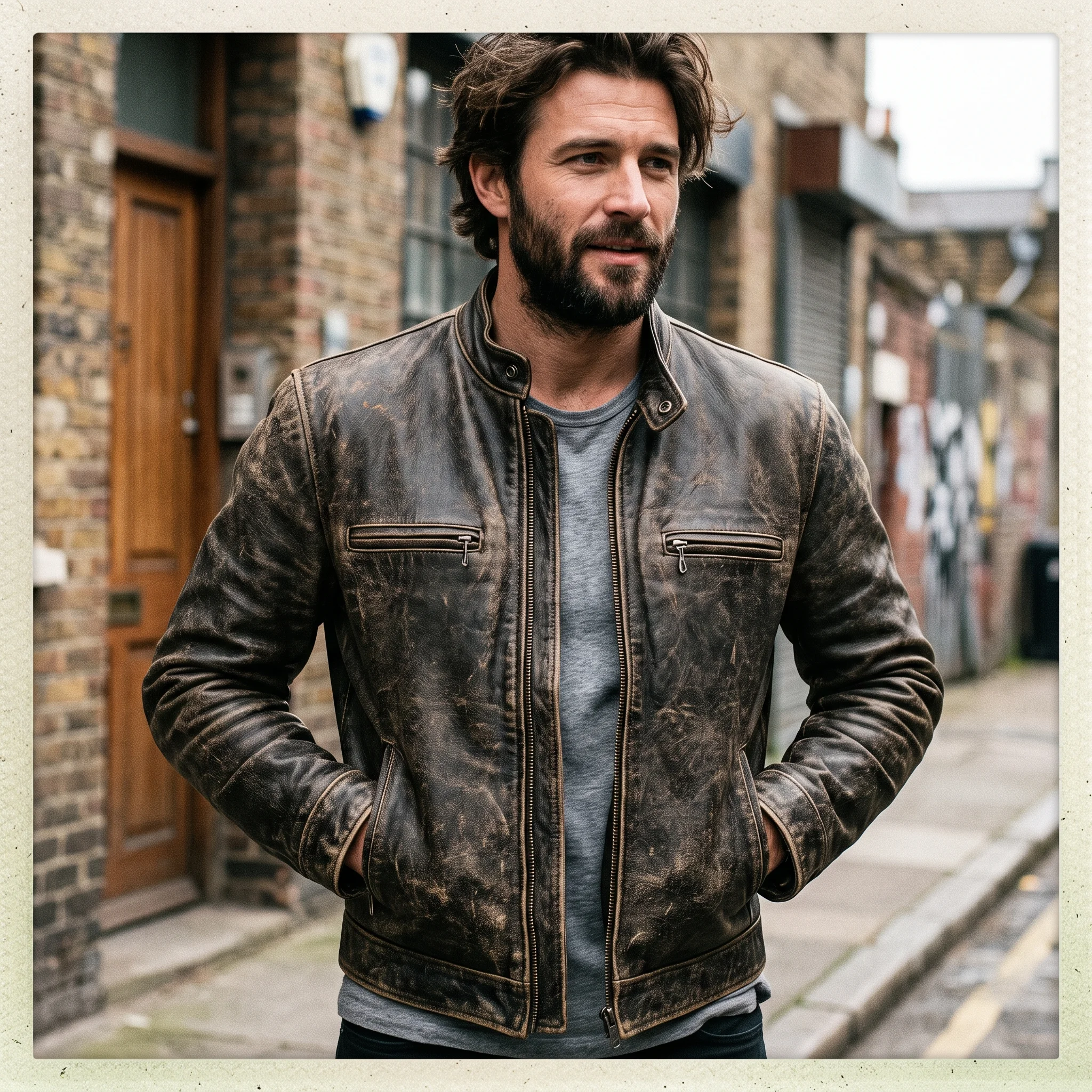 Sinners Inspired Vintage Distressed Leather Jacket