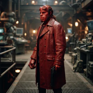 Hellboy Inspired Red Genuine Leather Trench Coat