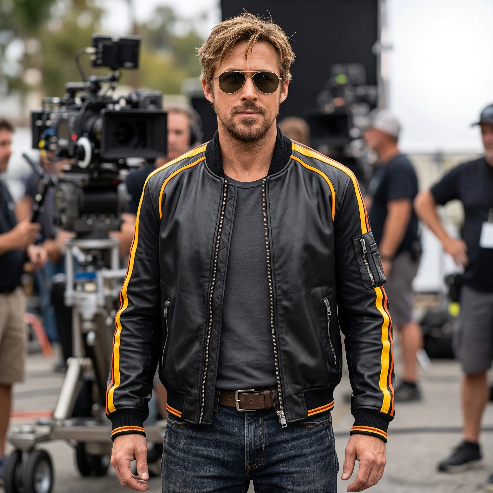The Fall Guy Colt Seavers Inspired Stuntman Black Leather Jacket